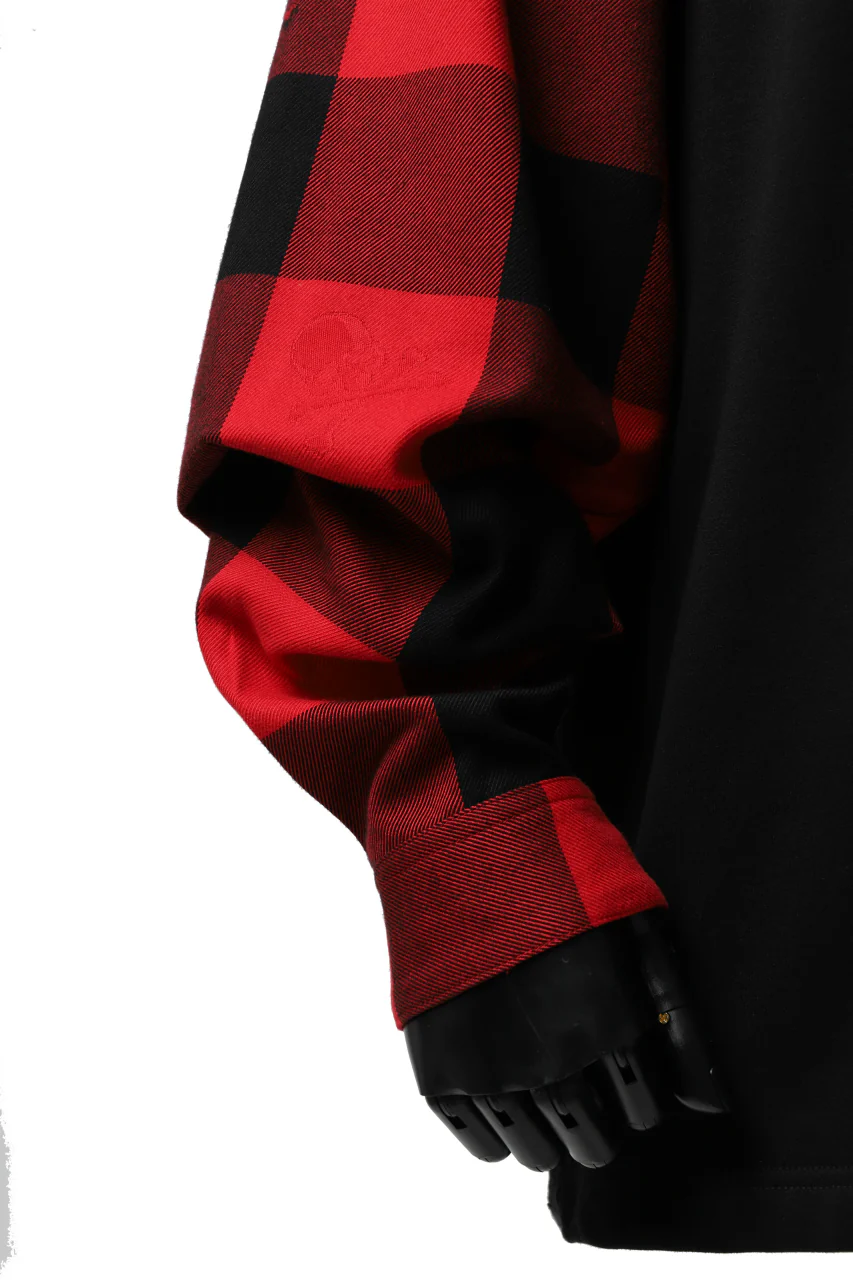 mastermind JAPAN DOCKING OVER TOPS / SWEAT+BLOCK CHECK (BLACK RED) - Image 38