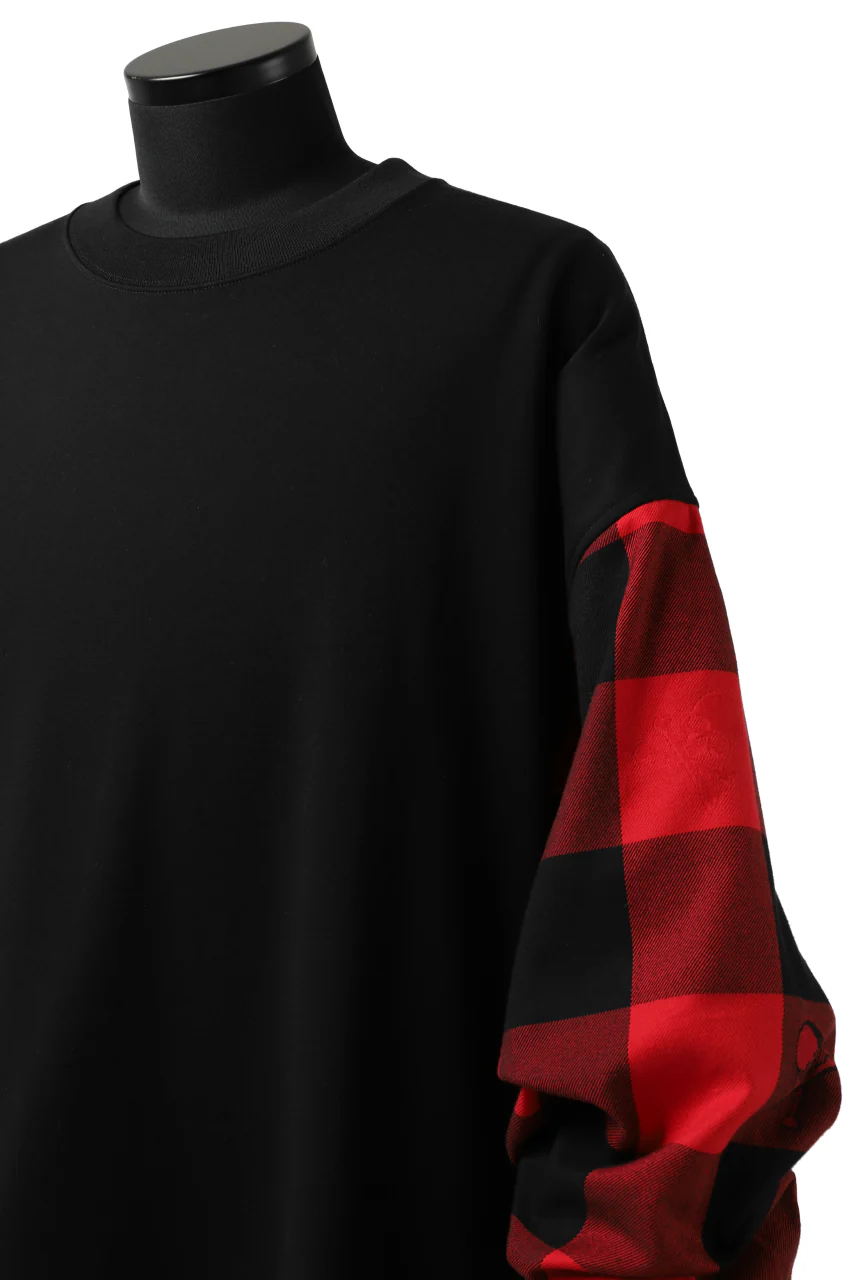 mastermind JAPAN DOCKING OVER TOPS / SWEAT+BLOCK CHECK (BLACK RED) - Image 40