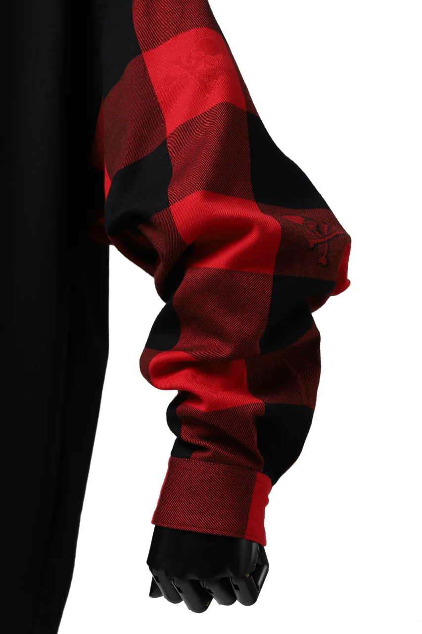 mastermind JAPAN DOCKING OVER TOPS / SWEAT+BLOCK CHECK (BLACK RED) - Image 41