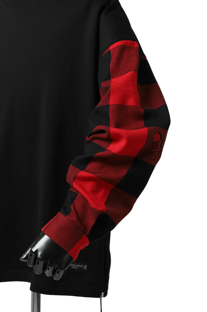 mastermind JAPAN DOCKING OVER TOPS / SWEAT+BLOCK CHECK (BLACK RED) - Image 42