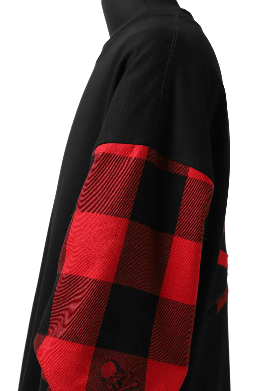 mastermind JAPAN DOCKING OVER TOPS / SWEAT+BLOCK CHECK (BLACK RED) - Image 44