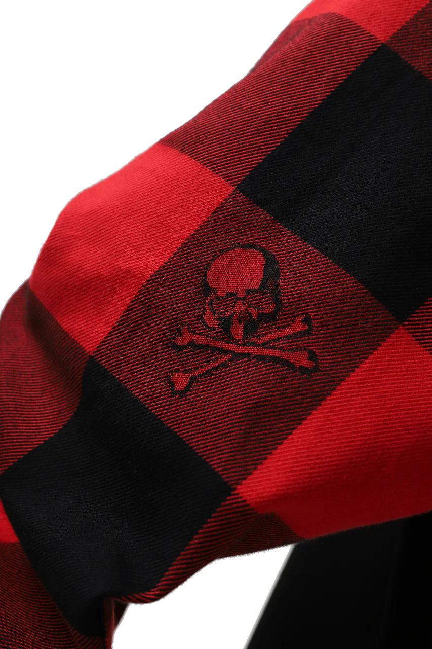 mastermind JAPAN DOCKING OVER TOPS / SWEAT+BLOCK CHECK (BLACK RED) - Image 45