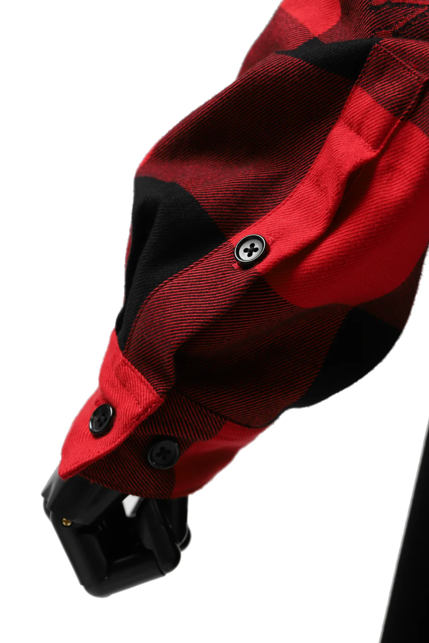 mastermind JAPAN DOCKING OVER TOPS / SWEAT+BLOCK CHECK (BLACK RED) - Image 47