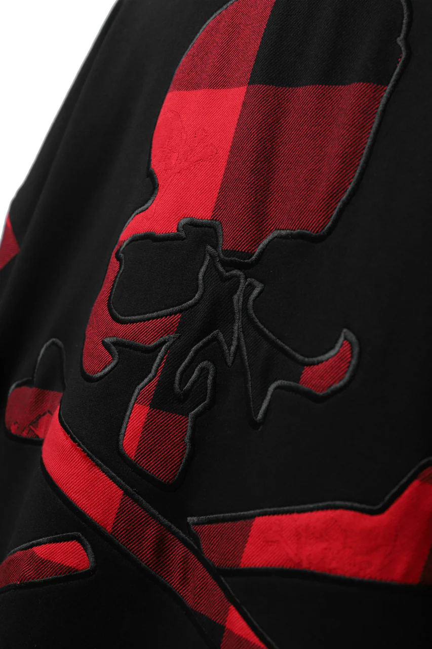 mastermind JAPAN DOCKING OVER TOPS / SWEAT+BLOCK CHECK (BLACK RED) - Image 50