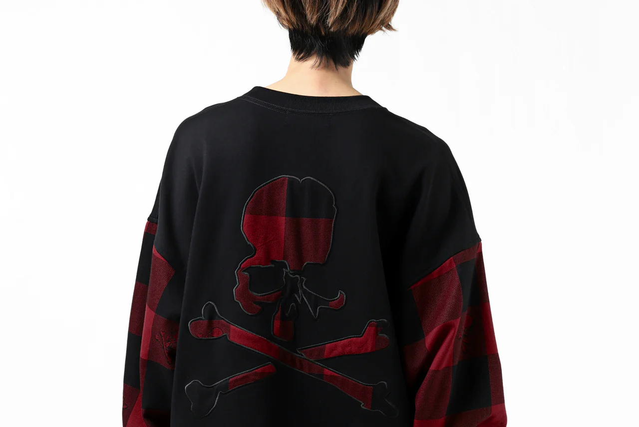 mastermind JAPAN DOCKING OVER TOPS / SWEAT+BLOCK CHECK (BLACK RED) - Image 55