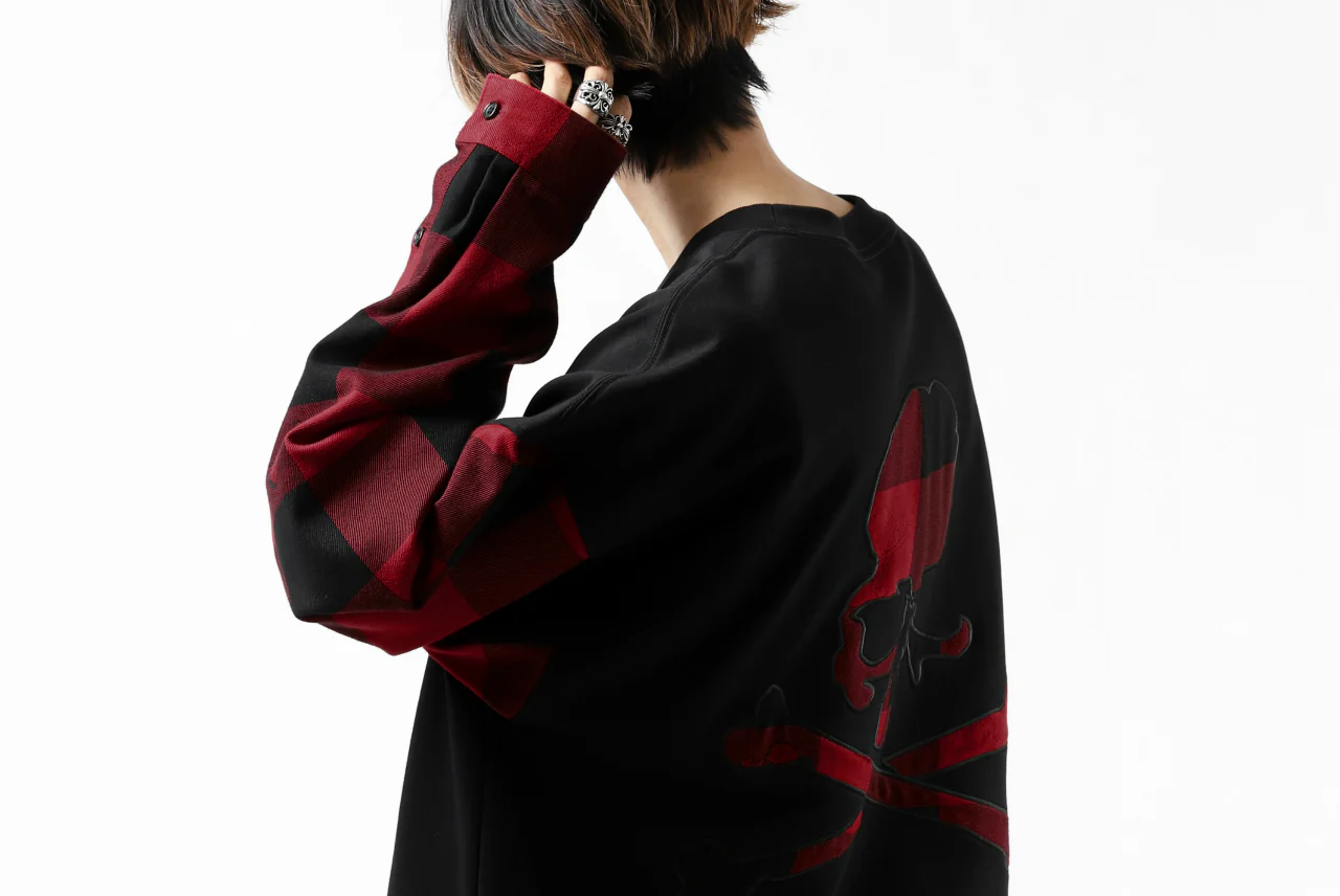 mastermind JAPAN DOCKING OVER TOPS / SWEAT+BLOCK CHECK (BLACK RED) - Image 56