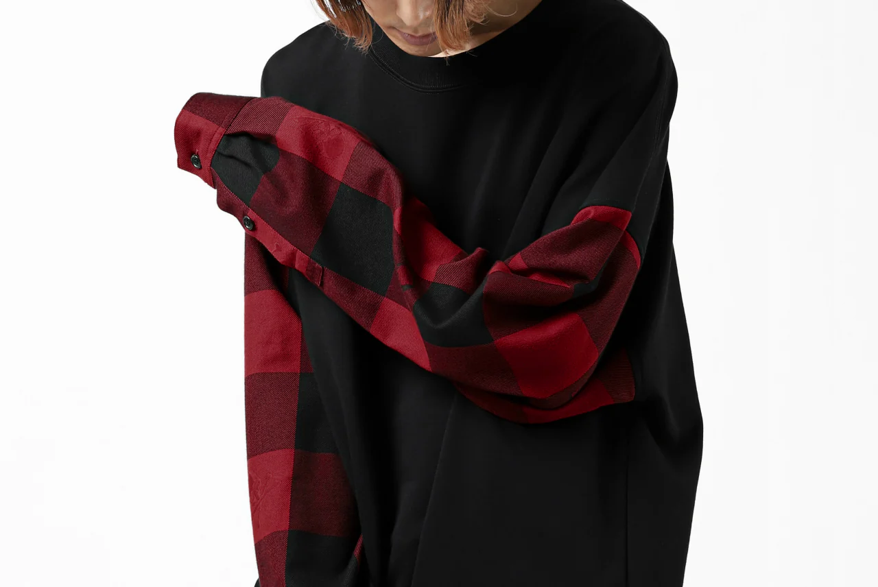 mastermind JAPAN DOCKING OVER TOPS / SWEAT+BLOCK CHECK (BLACK RED) - Image 57