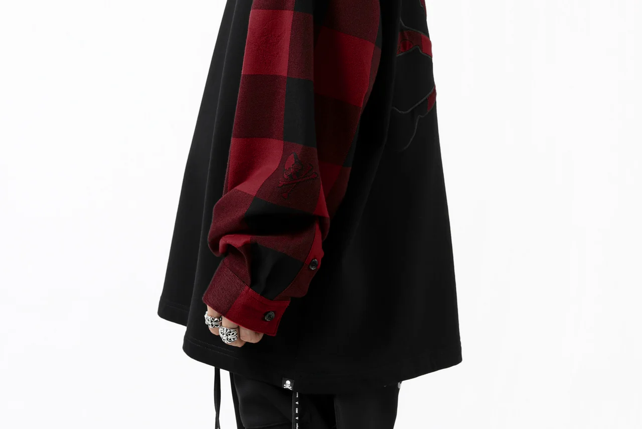 mastermind JAPAN DOCKING OVER TOPS / SWEAT+BLOCK CHECK (BLACK RED) - Image 59