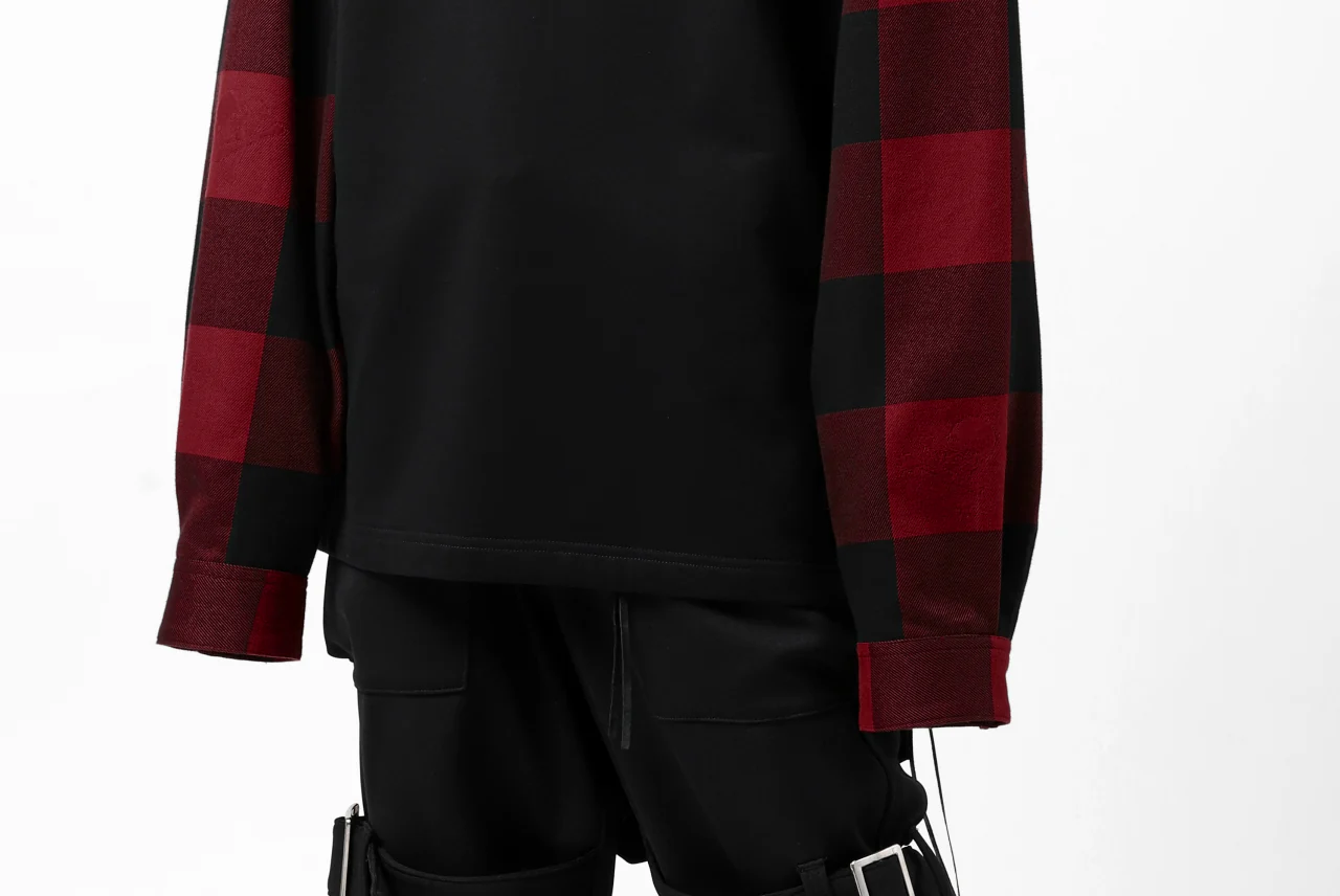 mastermind JAPAN DOCKING OVER TOPS / SWEAT+BLOCK CHECK (BLACK RED) - Image 60