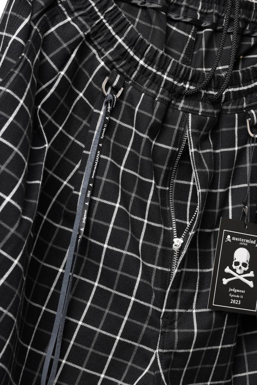 mastermind JAPAN EASY WAIST TAPERED TROUSERS (BLACK PLAID) - Image 12
