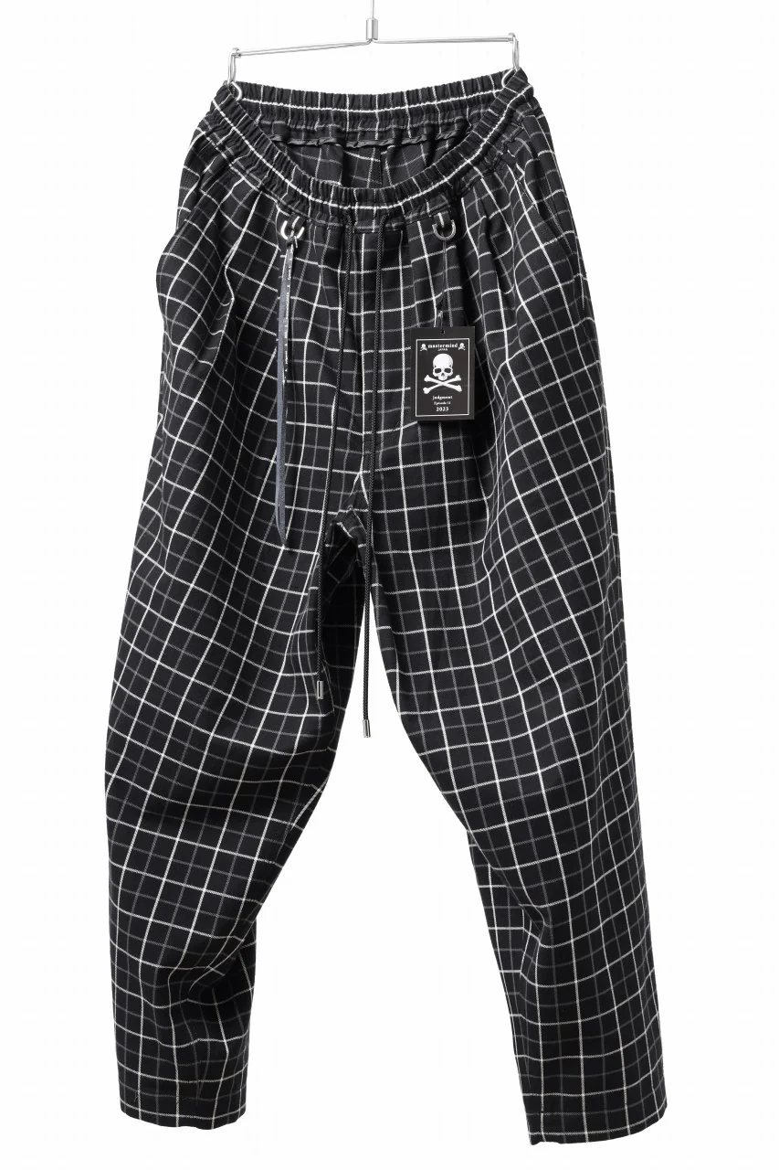 mastermind JAPAN EASY WAIST TAPERED TROUSERS (BLACK PLAID) - Image 2