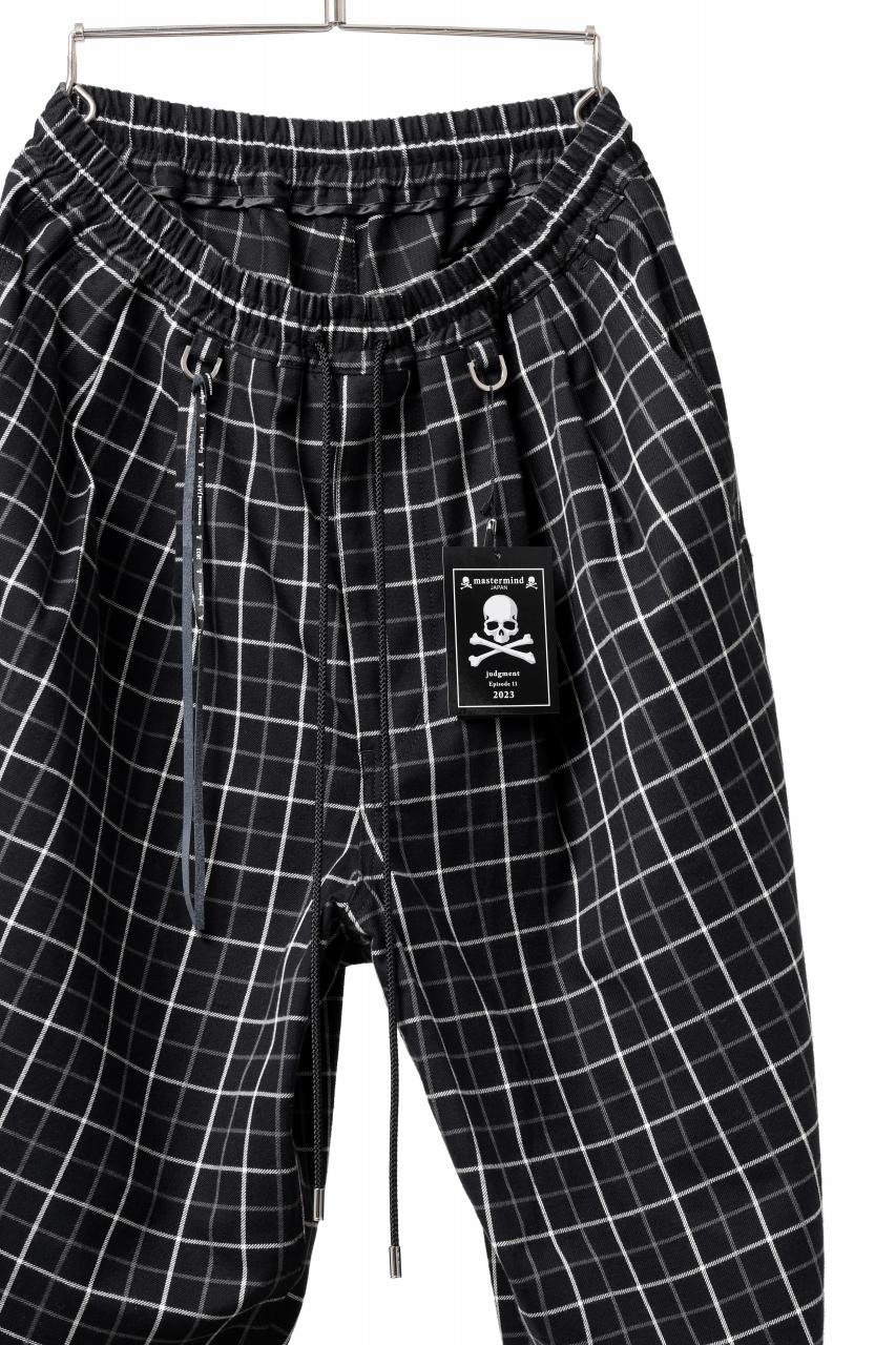 mastermind JAPAN EASY WAIST TAPERED TROUSERS (BLACK PLAID) - Image 4