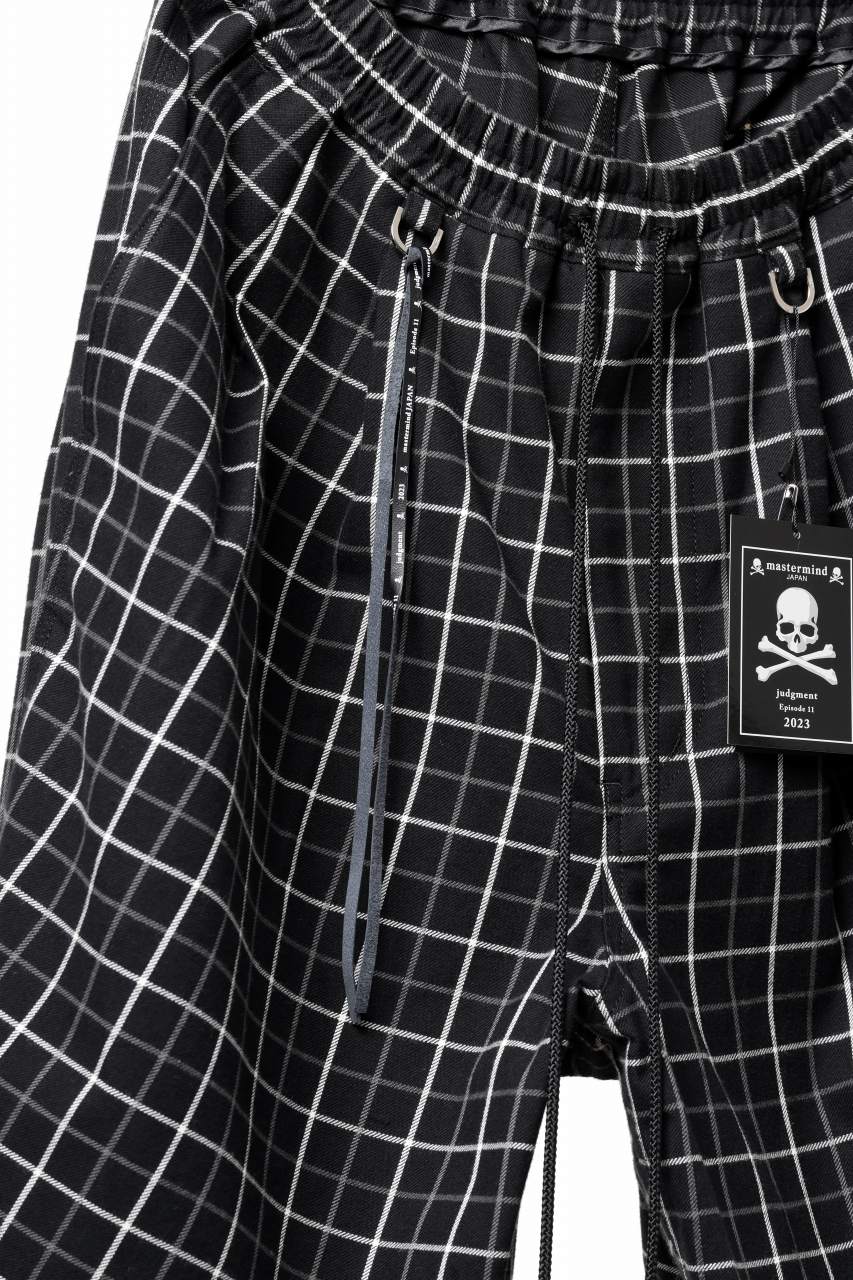 mastermind JAPAN EASY WAIST TAPERED TROUSERS (BLACK PLAID) - Image 9