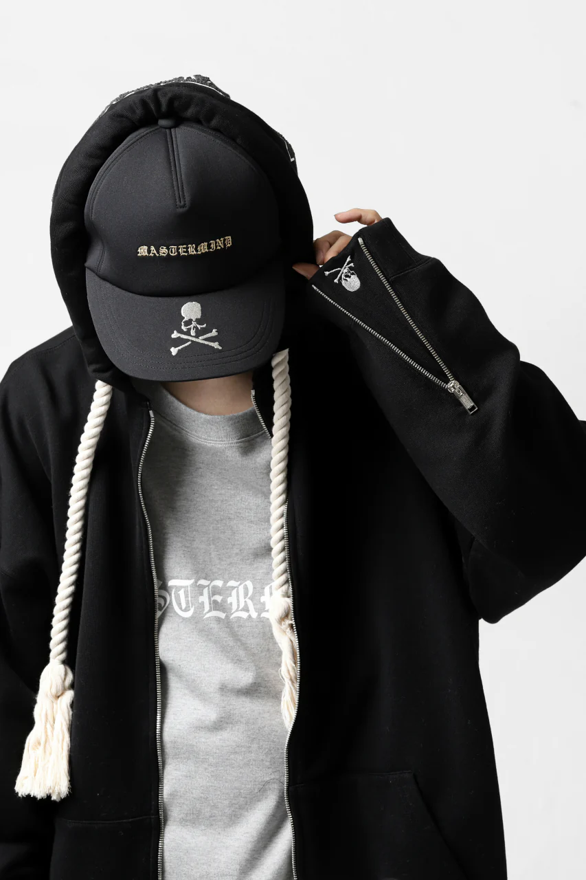 mastermind JAPAN EMBROIDERED TRUCKER CAP (BLACK) - Image 21