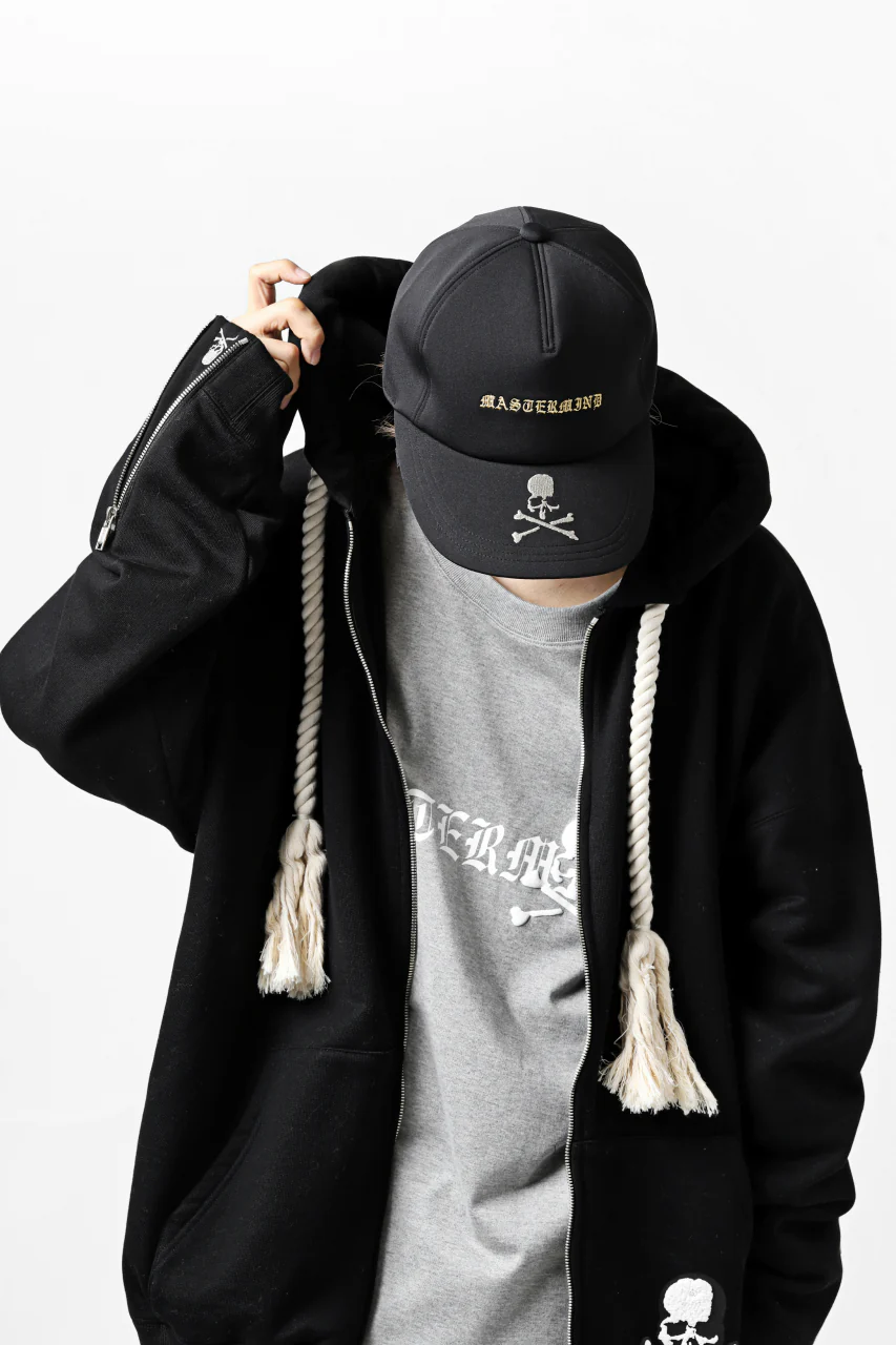 mastermind JAPAN EMBROIDERED TRUCKER CAP (BLACK) - Image 25