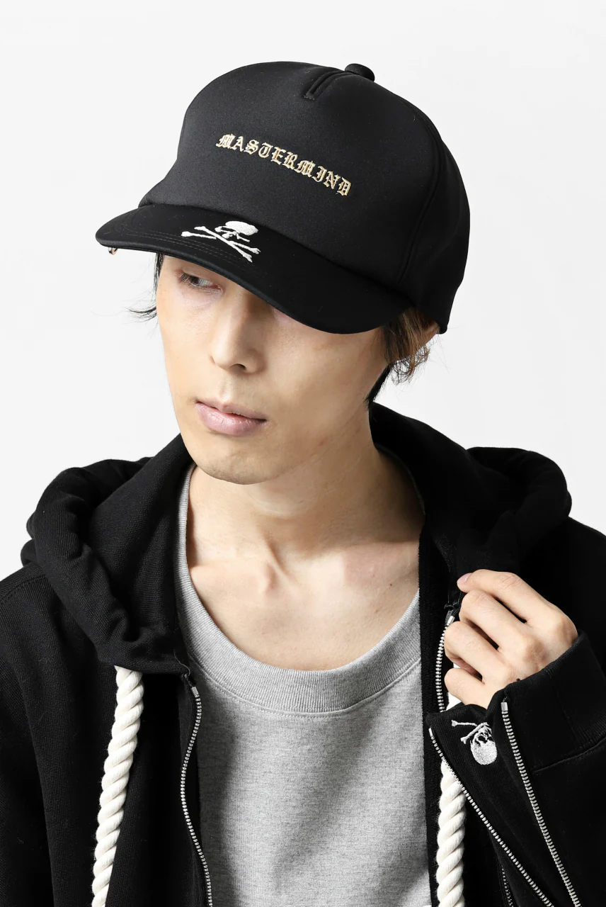 mastermind JAPAN EMBROIDERED TRUCKER CAP (BLACK) - Image 29