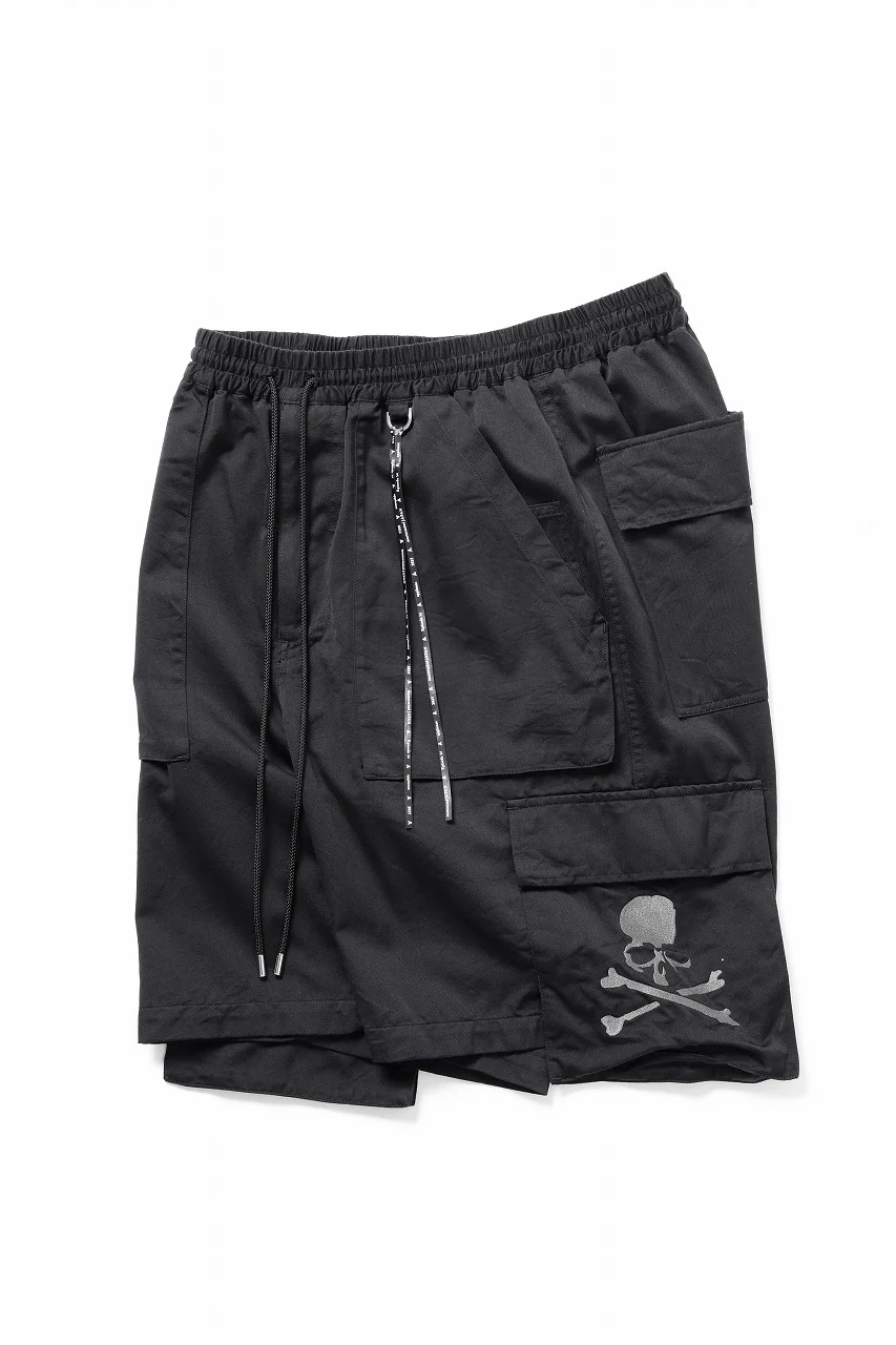 mastermind JAPAN EMBROIDERY CARGO SHORTS / MASTERSEED SATEEN (BLACK) - Image 3