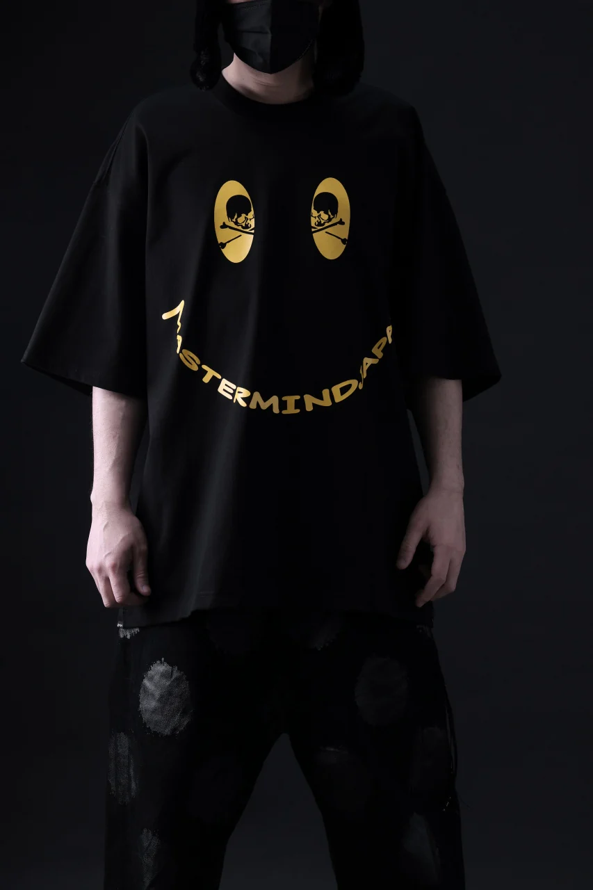 mastermind JAPAN FACE LOGO TEE / BOXY FIT (BLACK) - Image 3