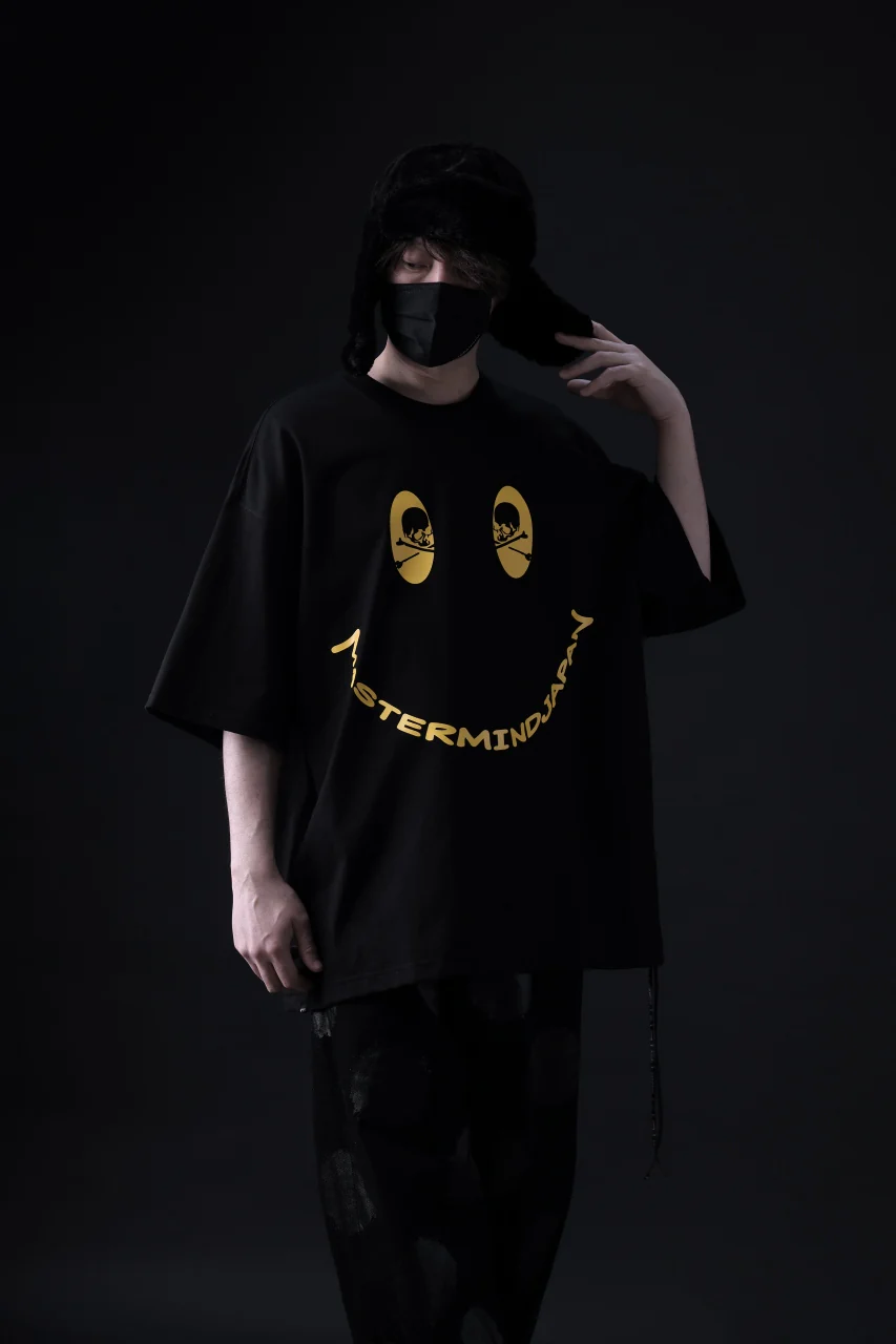 mastermind JAPAN FACE LOGO TEE / BOXY FIT (BLACK) - Image 4
