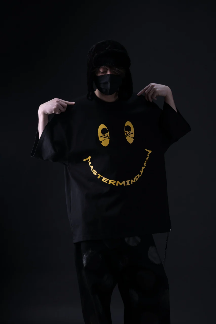 mastermind JAPAN FACE LOGO TEE / BOXY FIT (BLACK) - Image 9
