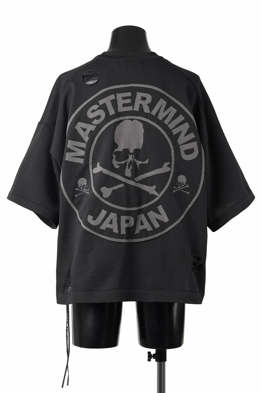 mastermind JAPAN INTARSIA SS KNIT SWEATER / OVERSIZED (BLACK) - Image 10