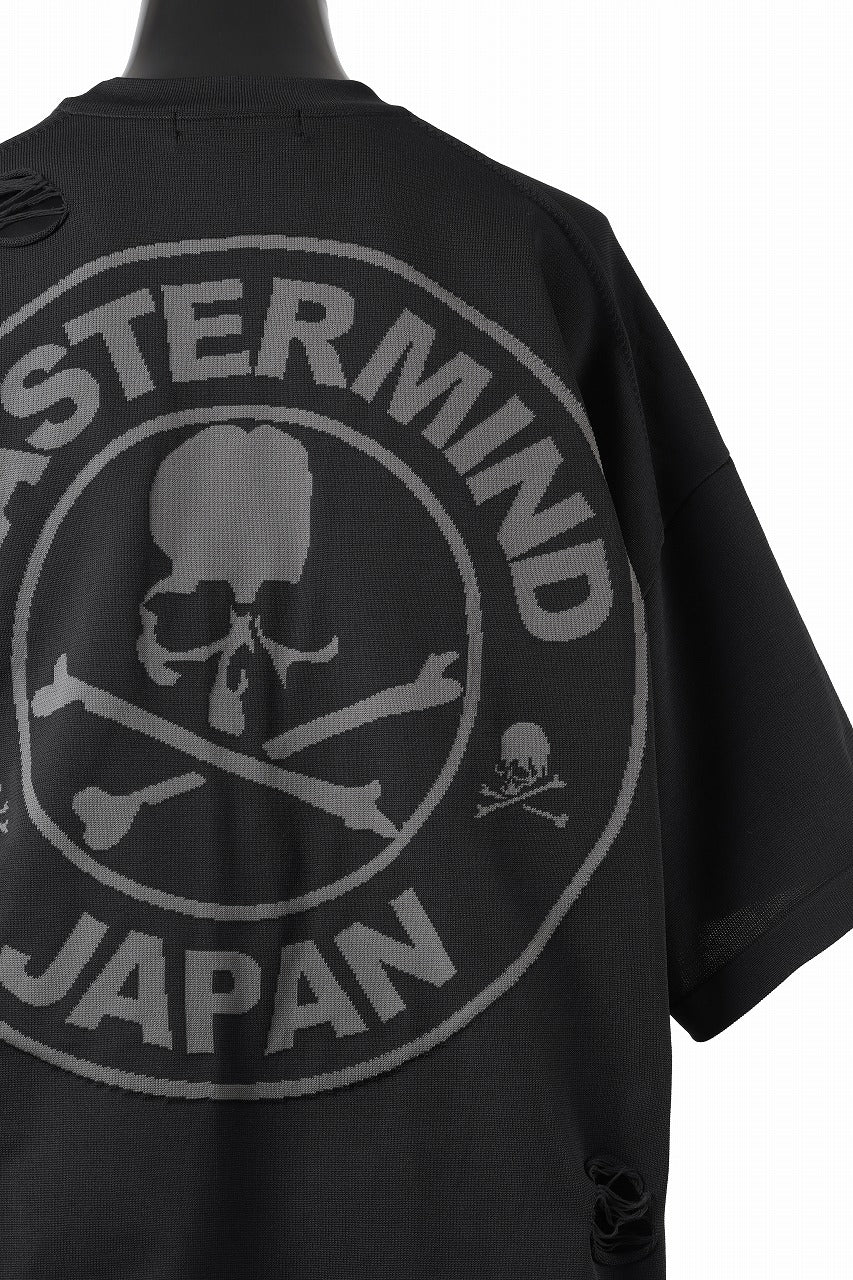 mastermind JAPAN INTARSIA SS KNIT SWEATER / OVERSIZED (BLACK) - Image 11