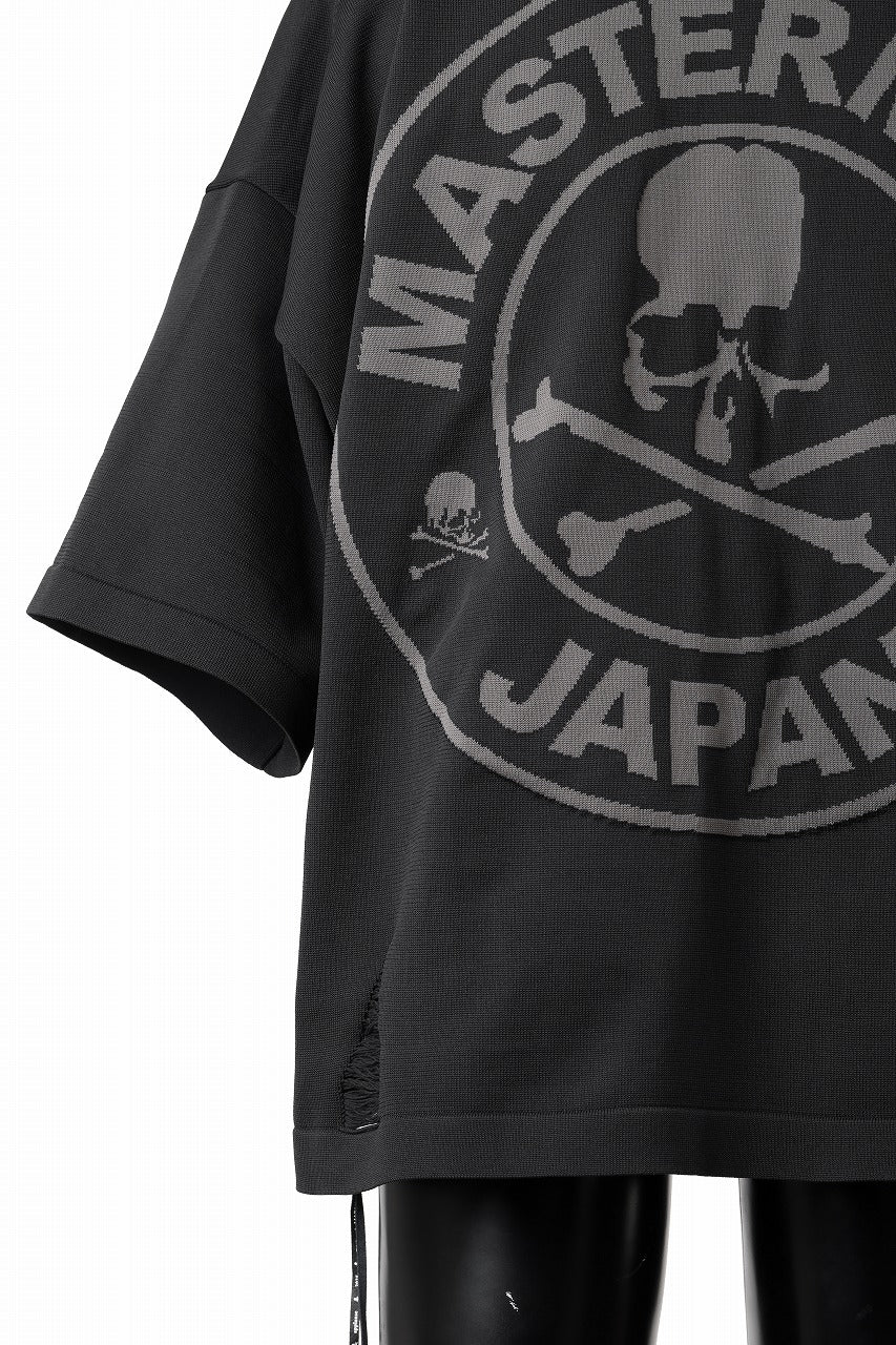 mastermind JAPAN INTARSIA SS KNIT SWEATER / OVERSIZED (BLACK) - Image 12