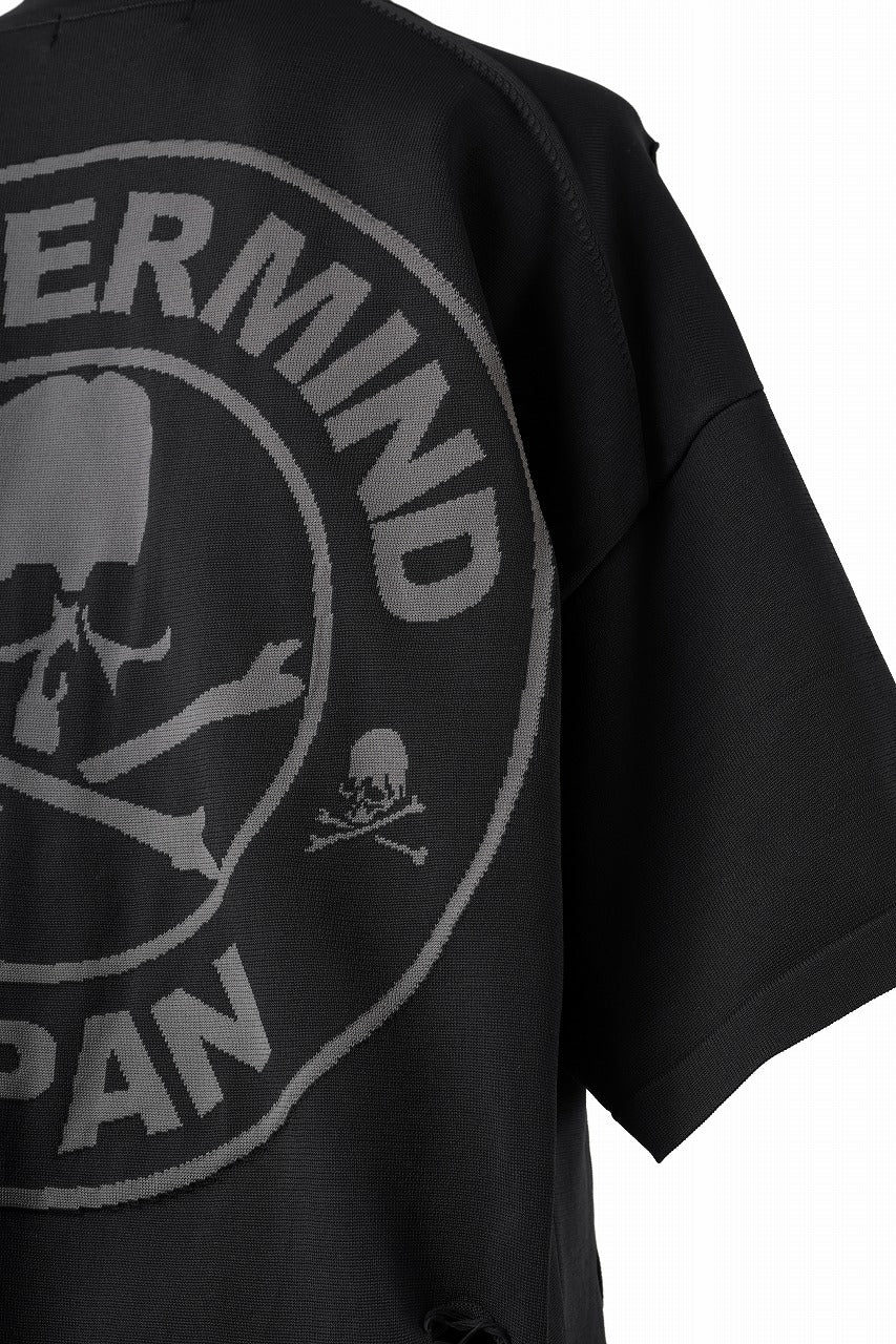 mastermind JAPAN INTARSIA SS KNIT SWEATER / OVERSIZED (BLACK) - Image 14