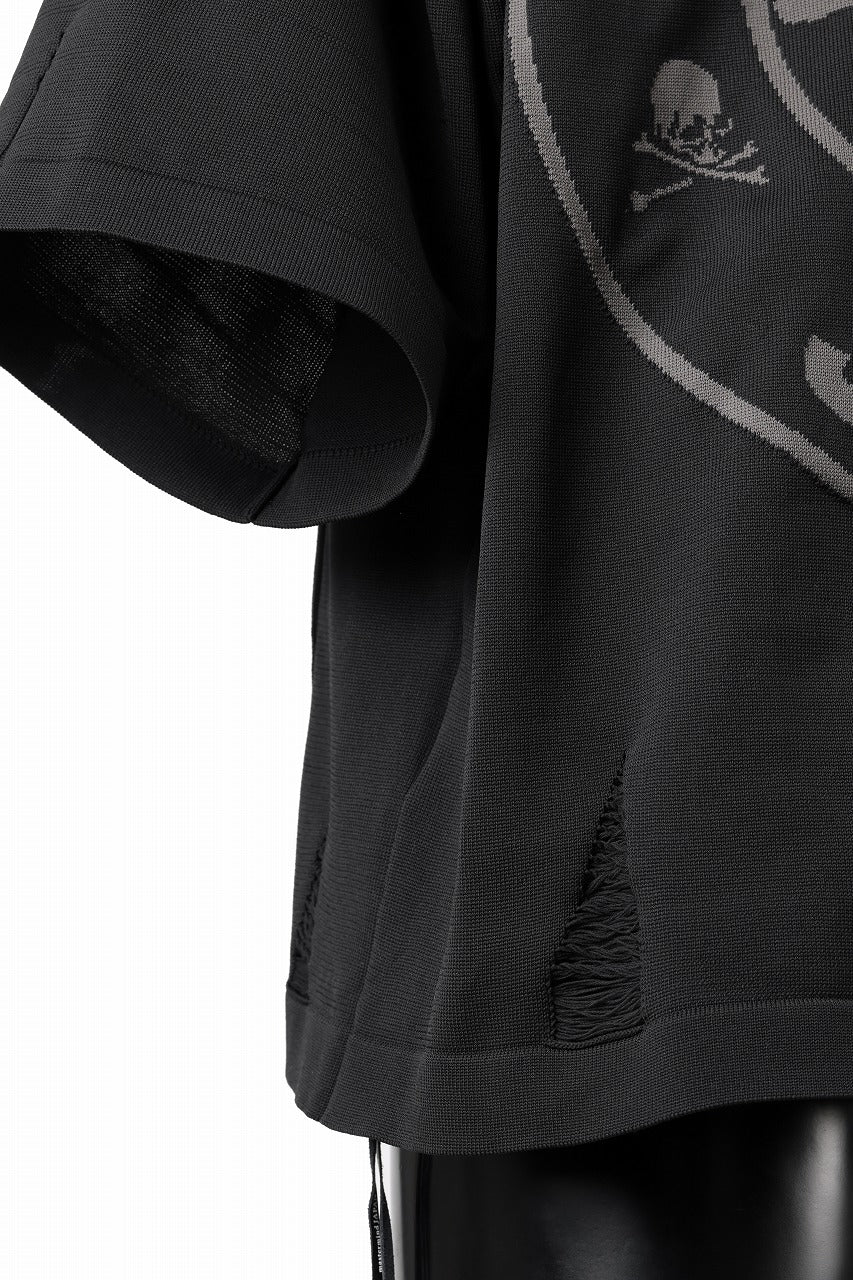 mastermind JAPAN INTARSIA SS KNIT SWEATER / OVERSIZED (BLACK) - Image 20