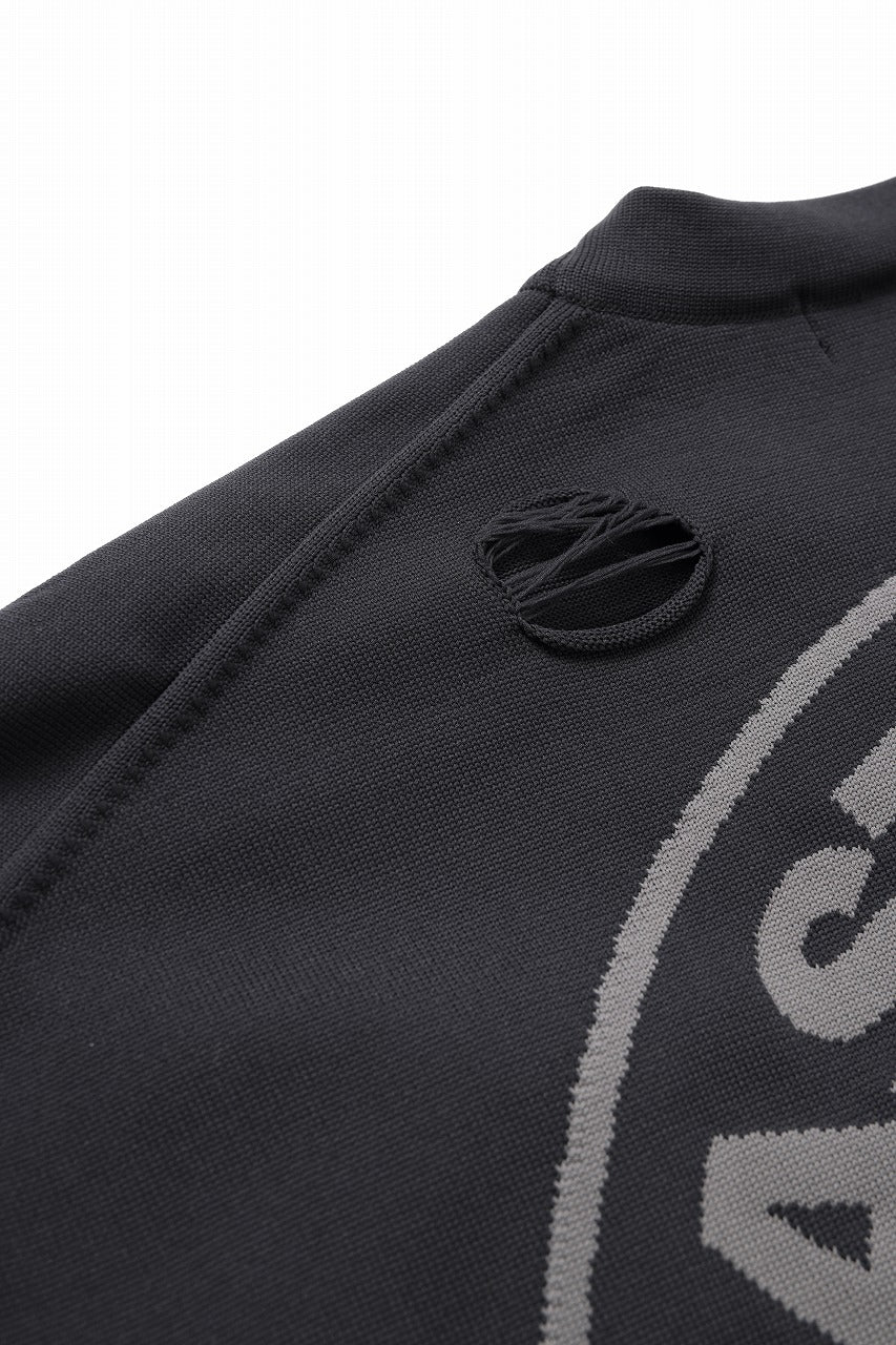 mastermind JAPAN INTARSIA SS KNIT SWEATER / OVERSIZED (BLACK) - Image 23