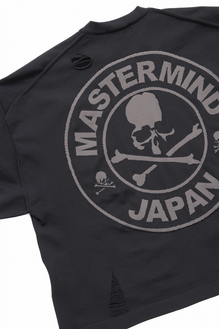 mastermind JAPAN INTARSIA SS KNIT SWEATER / OVERSIZED (BLACK) - Image 26