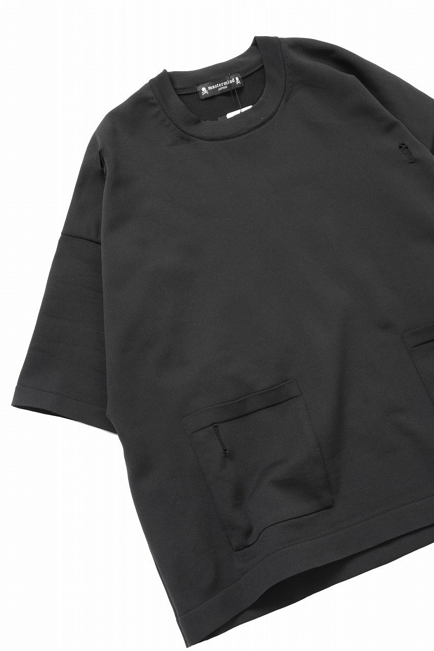 mastermind JAPAN INTARSIA SS KNIT SWEATER / OVERSIZED (BLACK) - Image 27