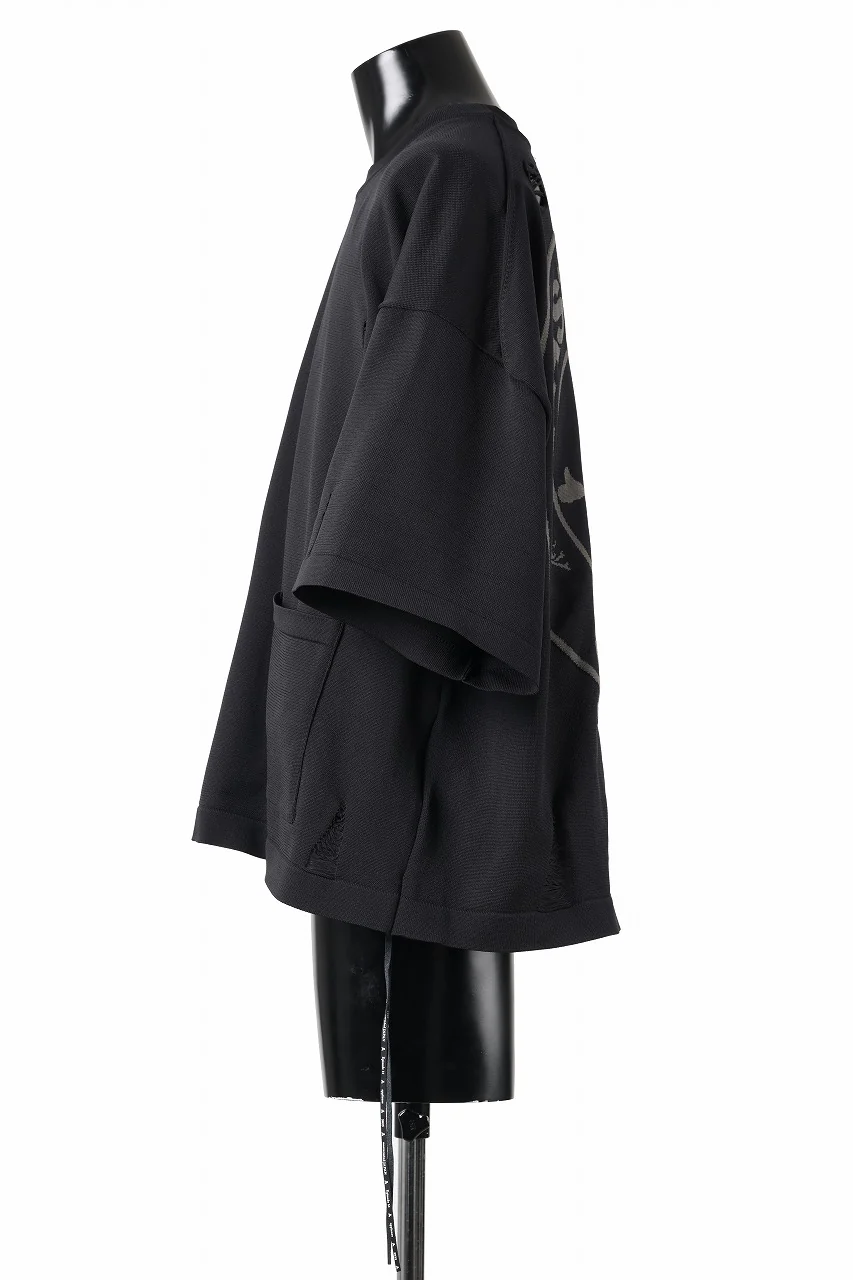 mastermind JAPAN INTARSIA SS KNIT SWEATER / OVERSIZED (BLACK) - Image 7