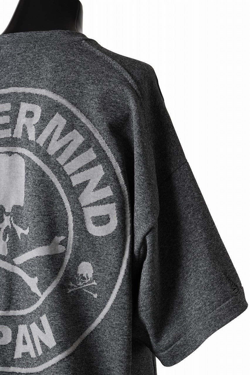 mastermind JAPAN INTARSIA SS KNIT SWEATER / OVERSIZED (TOP GRAY) - Image 13