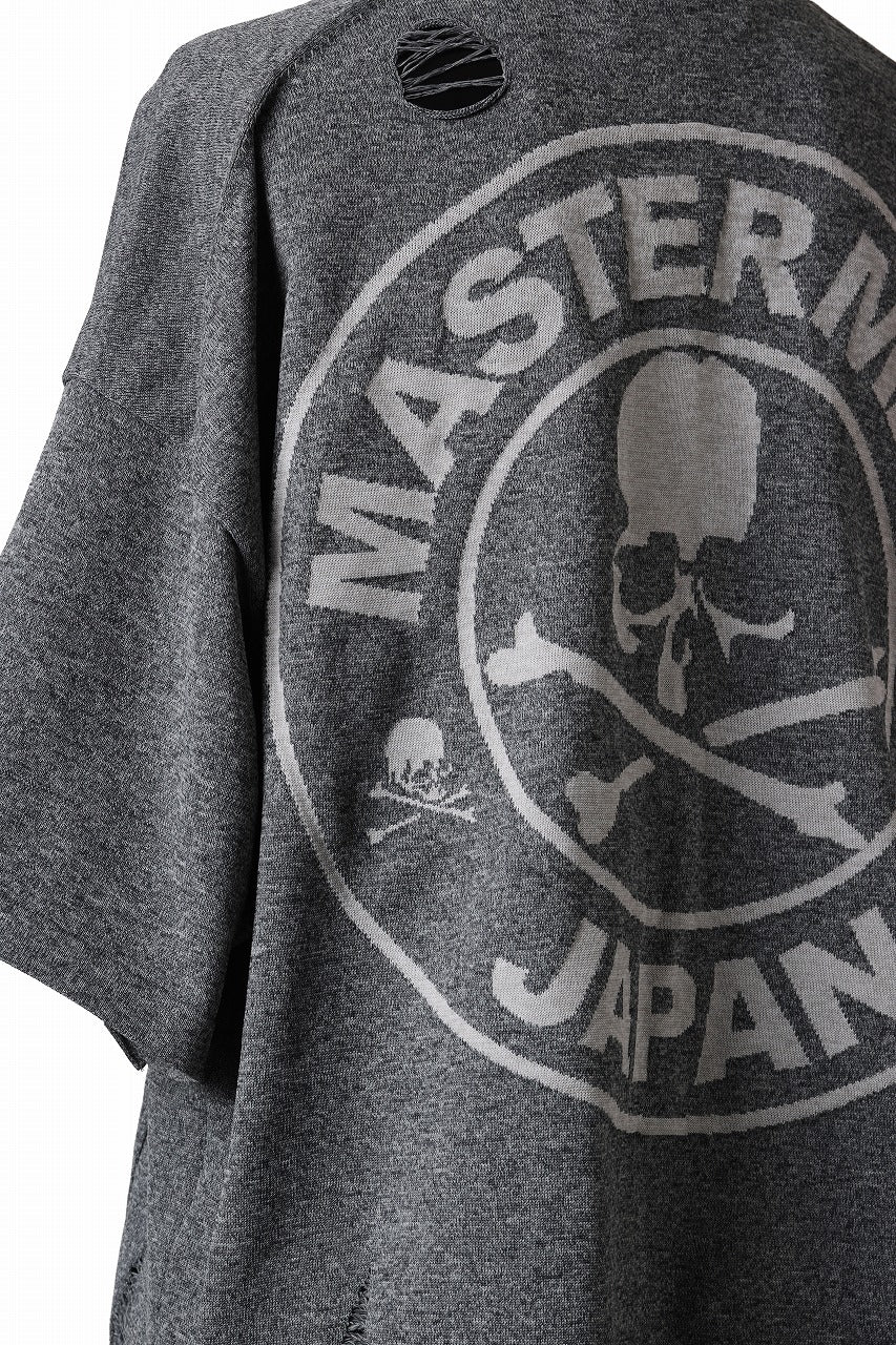 mastermind JAPAN INTARSIA SS KNIT SWEATER / OVERSIZED (TOP GRAY) - Image 15
