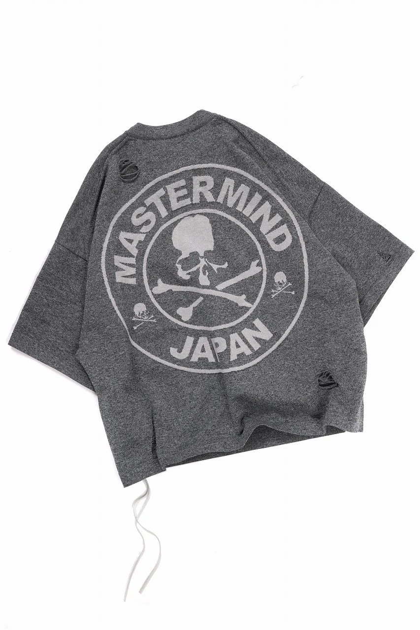 mastermind JAPAN INTARSIA SS KNIT SWEATER / OVERSIZED (TOP GRAY) - Image 2