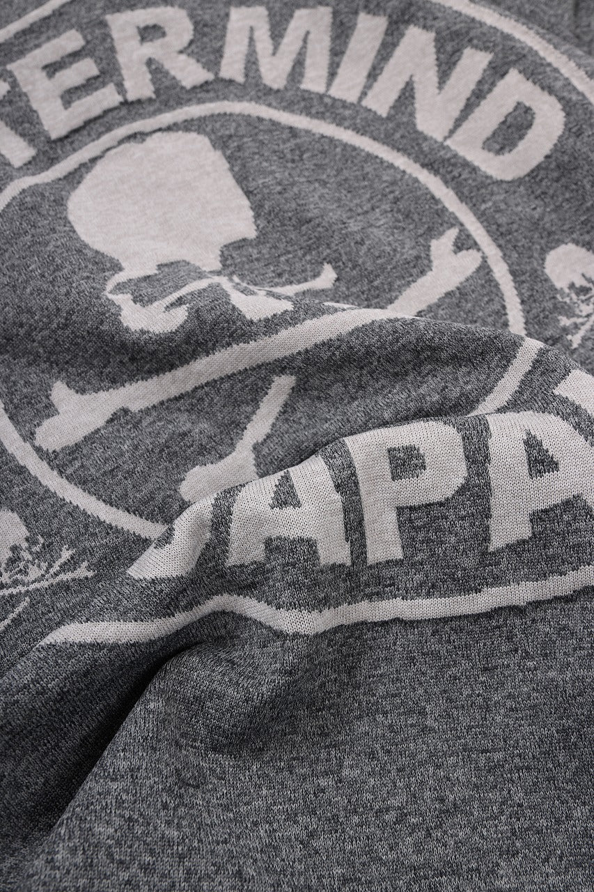 mastermind JAPAN INTARSIA SS KNIT SWEATER / OVERSIZED (TOP GRAY) - Image 24
