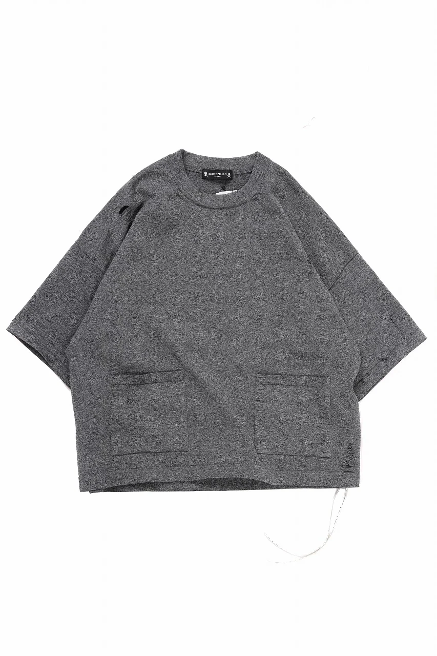 mastermind JAPAN INTARSIA SS KNIT SWEATER / OVERSIZED (TOP GRAY) - Image 3