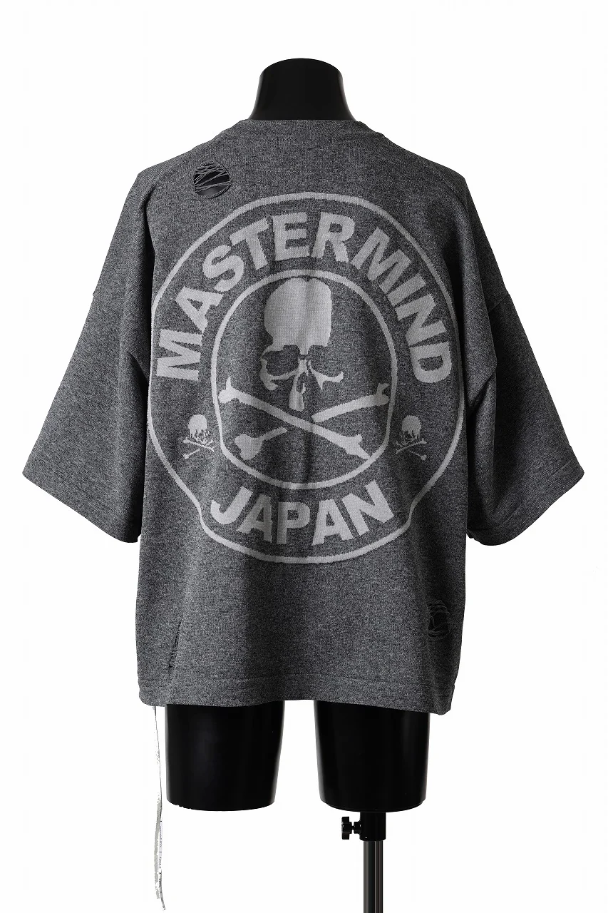 mastermind JAPAN INTARSIA SS KNIT SWEATER / OVERSIZED (TOP GRAY) - Image 9