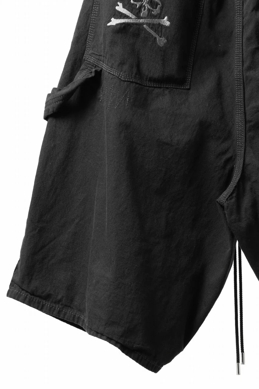 mastermind JAPAN LIGHT OZ SELVEDGE DENIM WORK SHORTS / SPECIAL WATER REPELLENT (BLACK) - Image 15