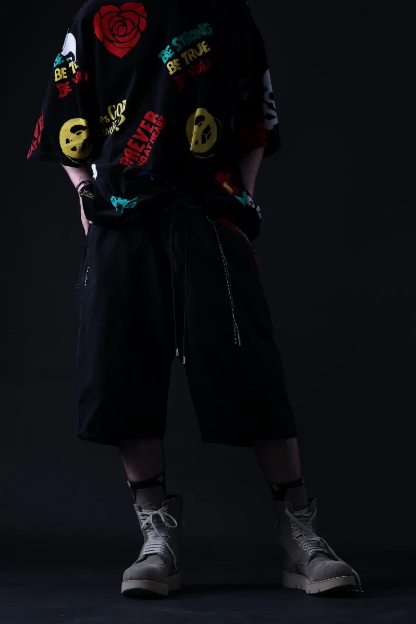 mastermind JAPAN LIGHT OZ SELVEDGE DENIM WORK SHORTS / SPECIAL WATER REPELLENT (BLACK) - Image 33