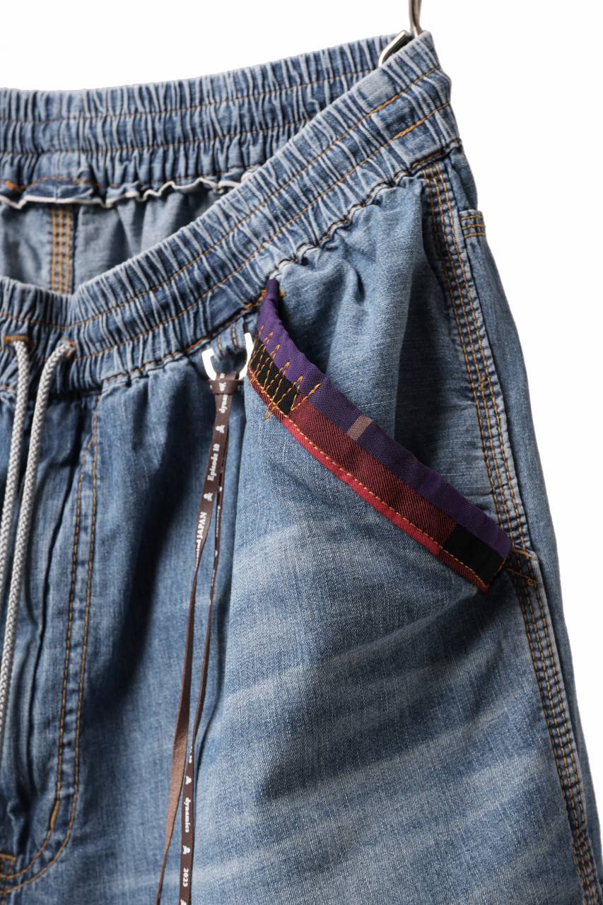 mastermind JAPAN LIGHT OZ SELVEDGE DENIM WORK SHORTS / SPECIAL WATER REPELLENT (INDIGO) - Image 10