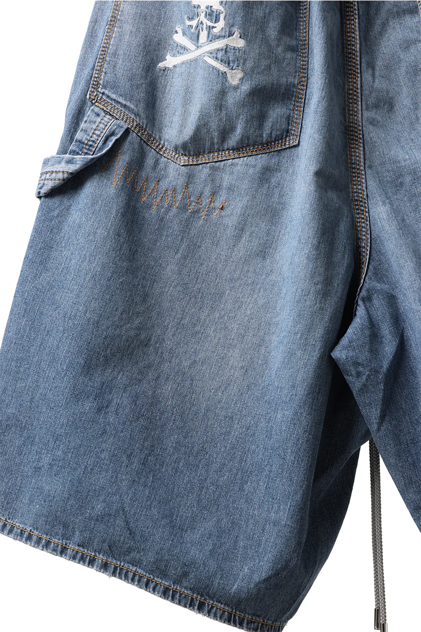 mastermind JAPAN LIGHT OZ SELVEDGE DENIM WORK SHORTS / SPECIAL WATER REPELLENT (INDIGO) - Image 14