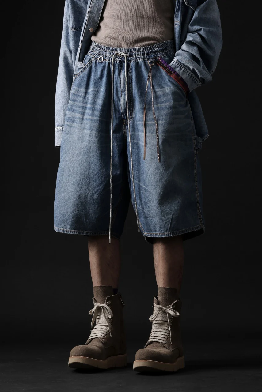 mastermind JAPAN LIGHT OZ SELVEDGE DENIM WORK SHORTS / SPECIAL WATER REPELLENT (INDIGO) - Image 20