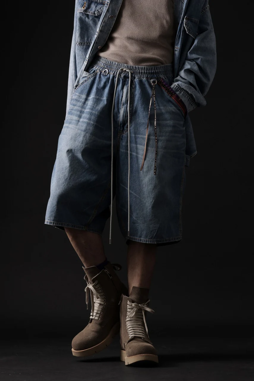 mastermind JAPAN LIGHT OZ SELVEDGE DENIM WORK SHORTS / SPECIAL WATER REPELLENT (INDIGO) - Image 23