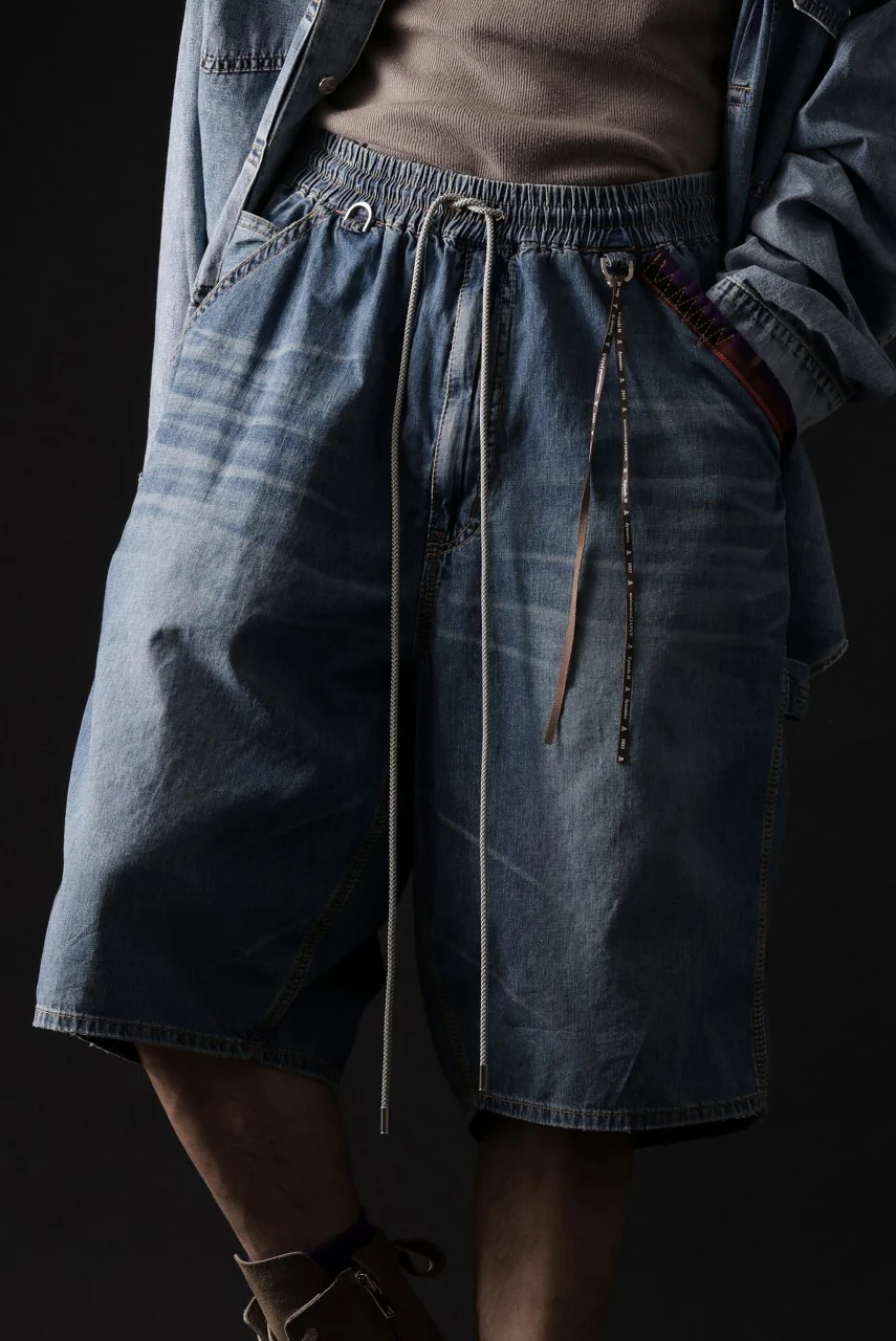 mastermind JAPAN LIGHT OZ SELVEDGE DENIM WORK SHORTS / SPECIAL WATER REPELLENT (INDIGO) - Image 24