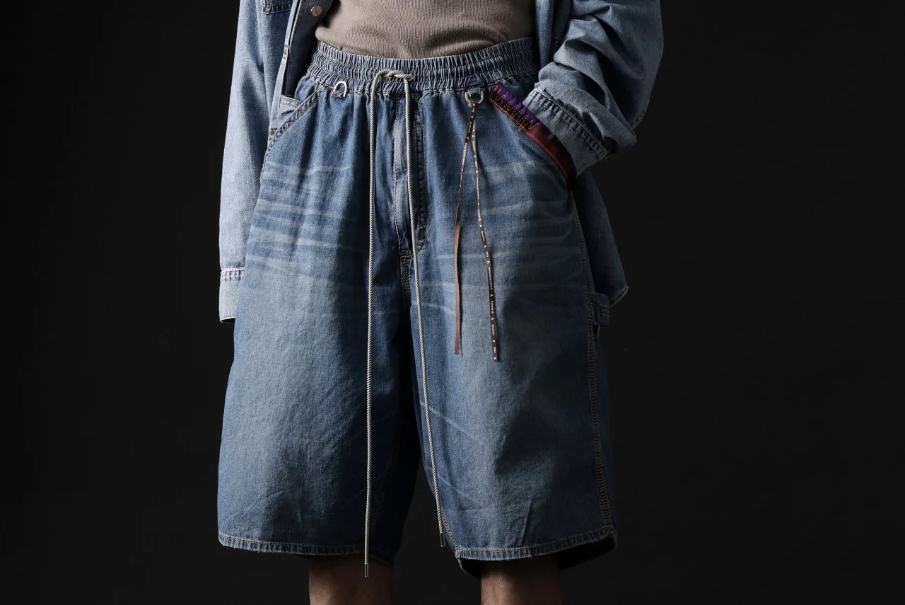 mastermind JAPAN LIGHT OZ SELVEDGE DENIM WORK SHORTS / SPECIAL WATER REPELLENT (INDIGO) - Image 27