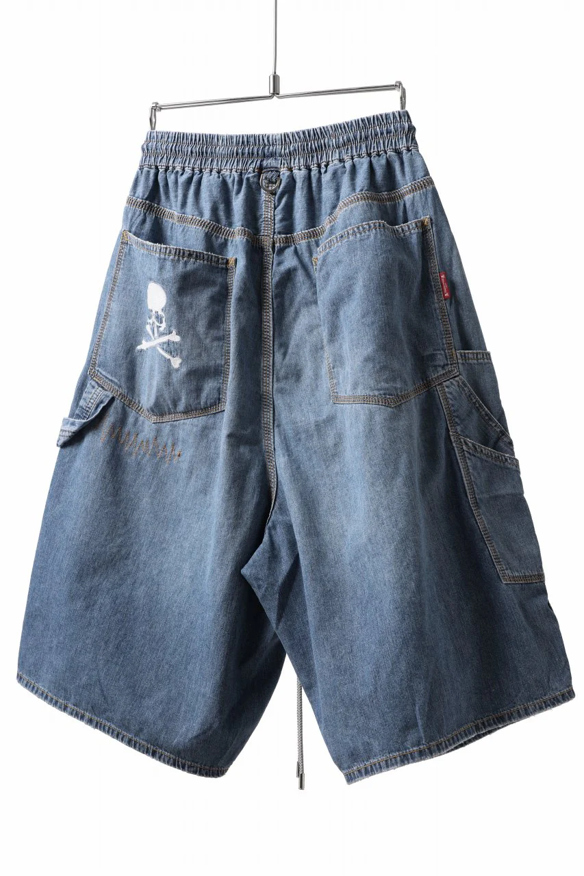 mastermind JAPAN LIGHT OZ SELVEDGE DENIM WORK SHORTS / SPECIAL WATER REPELLENT (INDIGO) - Image 5