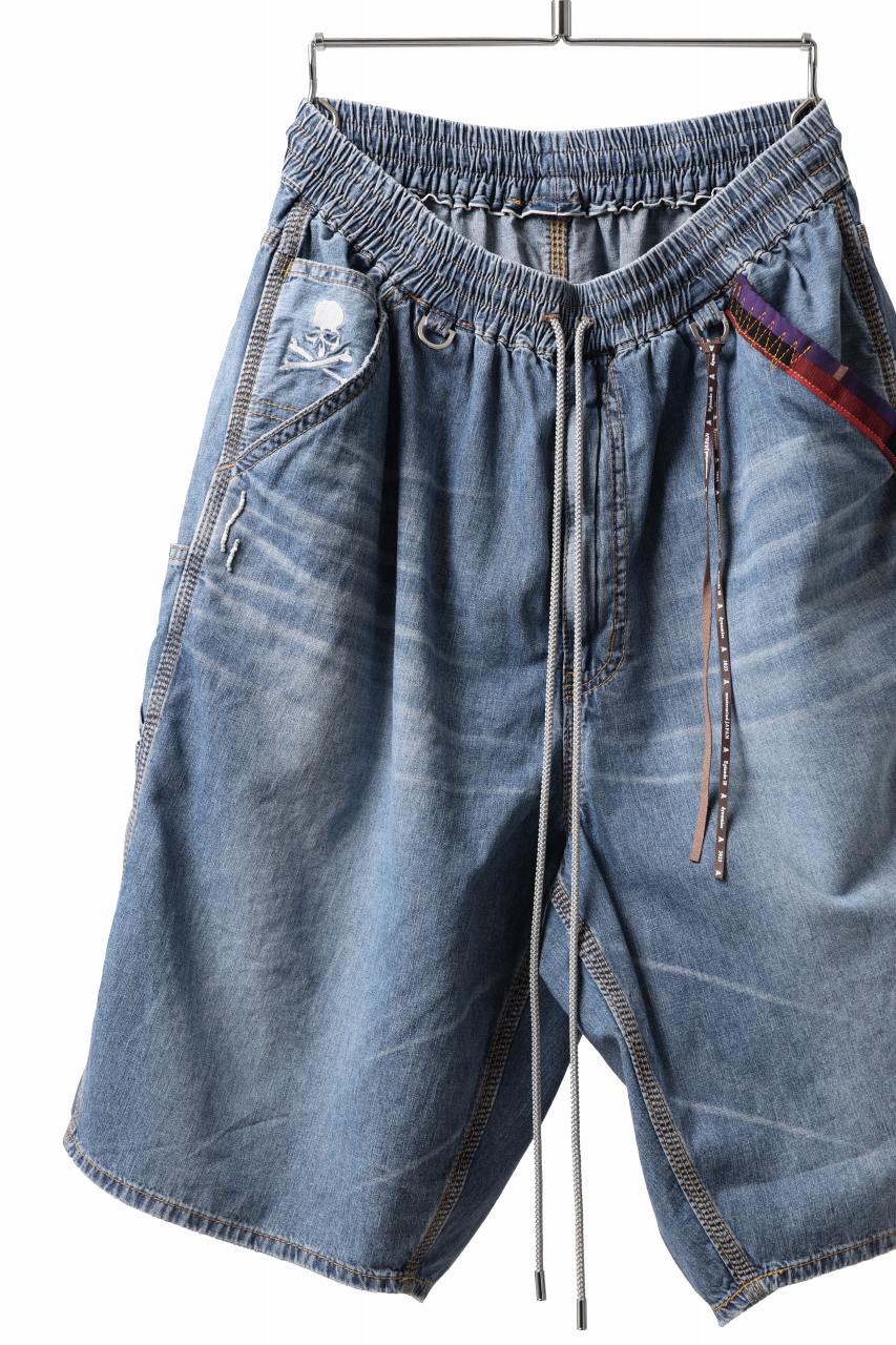 mastermind JAPAN LIGHT OZ SELVEDGE DENIM WORK SHORTS / SPECIAL WATER REPELLENT (INDIGO) - Image 6