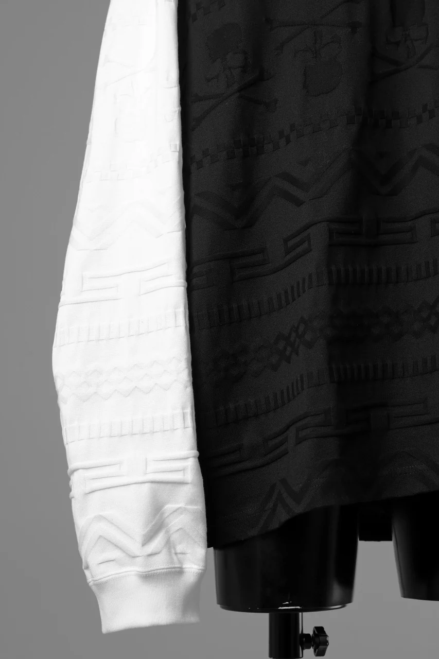 mastermind JAPAN LINKS JACQUARD LS TEE / BOXY FIT (BLACK x WHITE) - Image 10